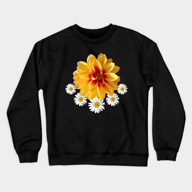 Daisies with Yellow Blossom Floral Floral Pattern Floral Crewneck Sweatshirt by rh_naturestyles